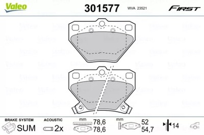 КОЛОДКИ ТОРМОЗНОЙ TOYOTA YARIS 99- ЗАД