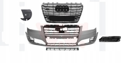 Audi a8 d4 4f lift 2013-2017 бампер передний перед фото №1