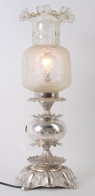 Wspaniała lampka srebrna klosz Hiszp. 60-481