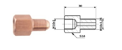 СОЕДИНИТЕЛЬ ТРУБОК HAM. ВНУТРЕННЕГО M 10X1 SF + ВНЕШНЯЯ M 10X1,25 SF PRВНЕШНЯЯODY