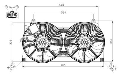 NRF VENTILIATORIUS AUŠINTUVO Z KORPUSAS NISSAN LEAF MAXIMA MAXIMA QX V 2.0 