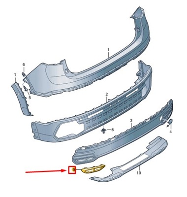 Vw taigo cs rear left бампер trim 2g7807833a041 фото №1