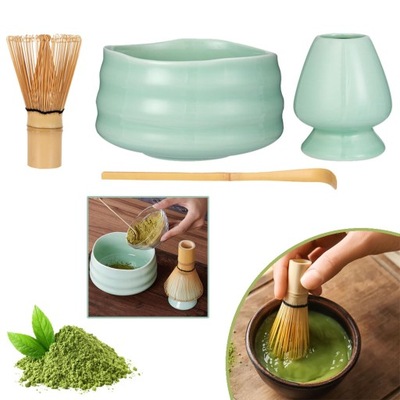 ZESTAW 4 DO CEREMONII MATCHA ZESTAW DO HERBATY MATCHA TRZEPACZKA DO MATCHY