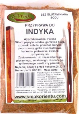 PRZYPRAWA DO INDYKA PIECZONE SMAŻONEGO GOTOWANEGO GRILLOWANEGO 70g