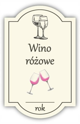 Wino RÓŻOWE - etykieta na butelkę 1 szt.