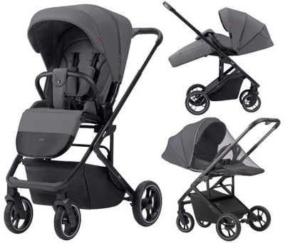 WÓZEK SPACEROWY CARRELLO ALFA FOLIA MOSKITIERA kol. Graphite Grey
