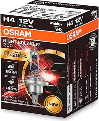 LUZ HALOGENOWA OSRAM H4 12V 60/55W P43T NIGHT BREAKER 200 /1 SZT./  