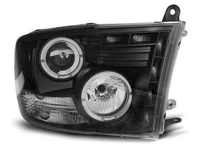 Фары фары dodge ram 09-11 angel eyes черный фото №1