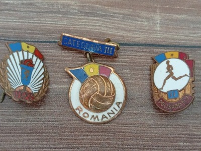 Stare kolekcjonerskie rumuńskie odznaki sportowe okazja