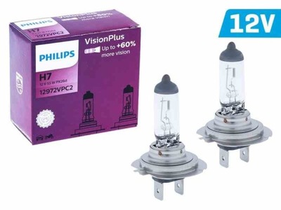 ЛАМПОЧКИ PHILIPS H7 12V 55W PX26D VISIONPLUS +60%