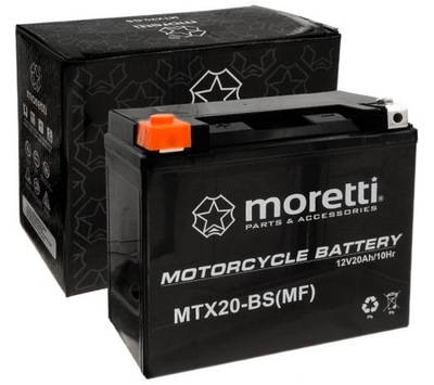 АККУМУЛЯТОР AGM MTX20-BS 12V 20AH MORETTI YTX20-BS HARLEY DAVIDSON BUELL