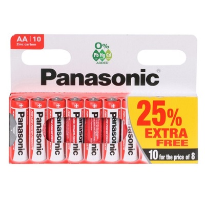 Baterie Panasonic AA 10 sztuk, R06