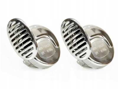 Клаксон сигнал звуковой сигнал 12v 2szt хром фото №1