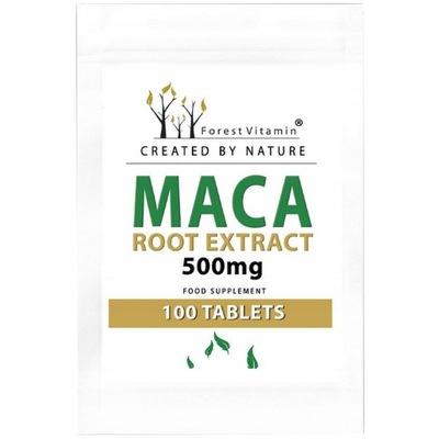 FOREST VITAMIN Maca Root Extract 500mg 100tabs PAMIĘĆ UCZENIE NASTRÓJ