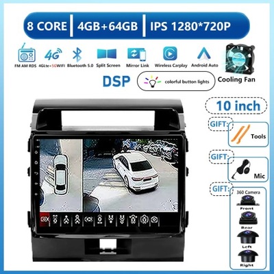 NAVEGACIÓN GPS RADIO ANDROID 13 PARA TOYOTA LAND CRUISER 200 2007-2015  