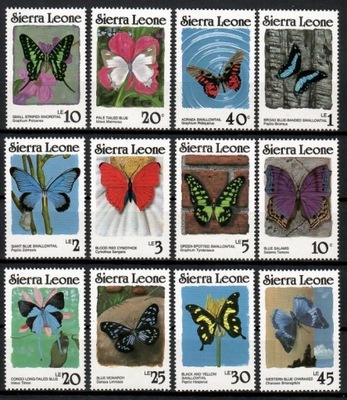Motyle - Sierra Leone 1987 Mi 982-993I Czyste **