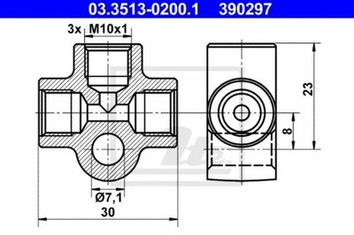 03.3513-0200.1 JUNGTYS TRIŠAKIS M 10X1 