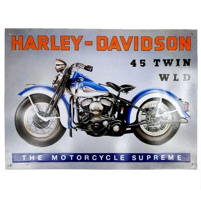 Szyld 30x40 Harley 45 Twin WLD Blacha USA Prezent