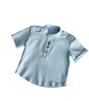 Bluzka koszula KAYA jasny niebieski stójka r. 110