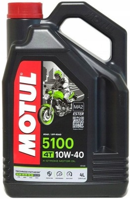 ACEITE SILNIKOWY POLSYNTETYK MOTUL 4T 5100 10W40 4L  