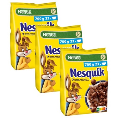 Nestle Nesquik Płatki śniadaniowe czekolada 3x700g