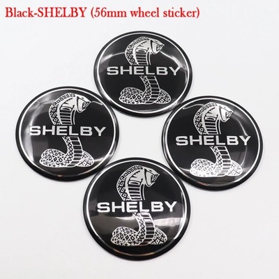 FROM 56 MM SREBRNYM CAPBLACK-SHELBY4PCS 56 MM OR 60 MM KOBRA SHELBY LOGO WHEELS  