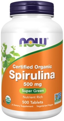 Spirulina organiczna 500mg 500 tabletek NOW Foods