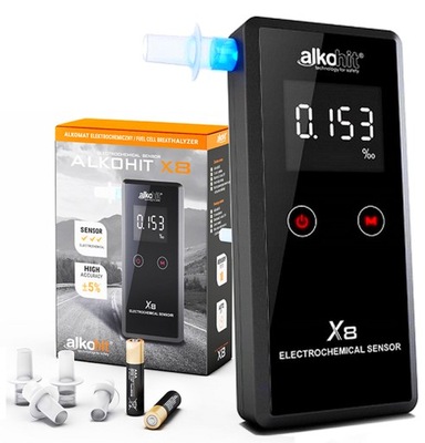 ALCOHOLÍMETRO ELECTROQUÍMICO ALKOHIT X8 DARMOWE KALIBRACJE SIN LIMITU  