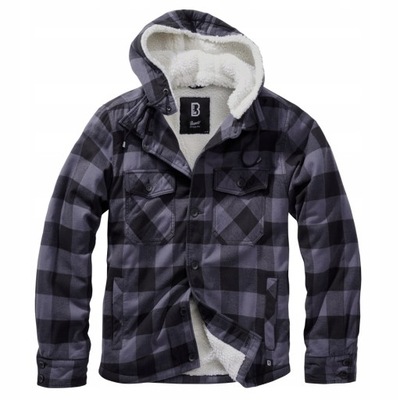 Kurtka Brandit Lumberjacket Hooded Black/Grey XL