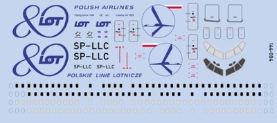 BOEING 737-400 - 80-LAT PLL LOT 1/144 LOD144-003 KALKOMANIE (pzl)