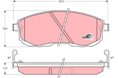 КОЛОДКИ ГАЛЬМІВНІ - КОМПЛЕКТ COTEC GDB1003