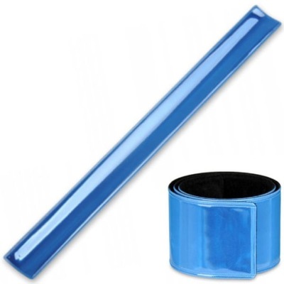 Opaska odblaskowa, ostrzegawcza samozaciskowa 30 cm, Niebieska
