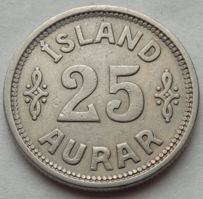 ISLANDIA - 25 Aurar - 1925 - Christian X