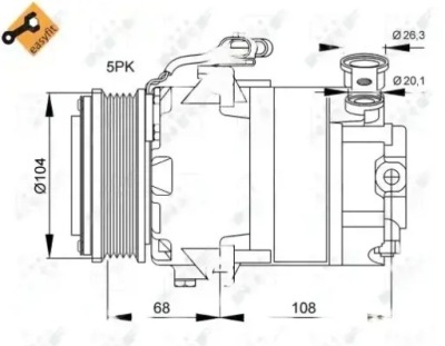 Компрессор компрессор кондиционера 32082 nrf opel фото №1