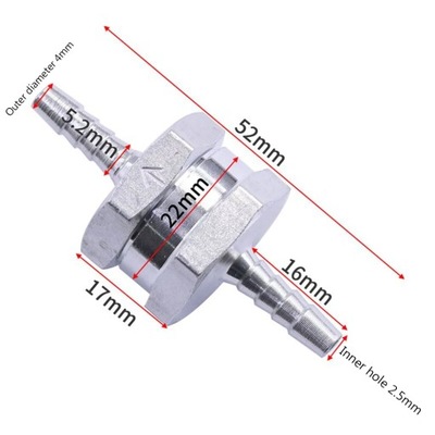 4/6/8/10/12mm Car Modified Aluminum Alloy Barb Checks Valve Non Retu~16421