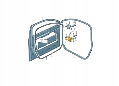 Петля двері dół vw caddy touran aso лівий фото №1