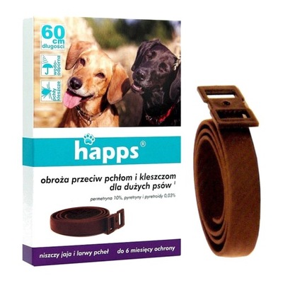 Happs Obroża dla psów przeciw pchłom i kleszczom dla dużych psów 60 cm