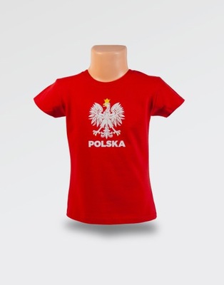 Koszulka Polska z orłem w koronie dla dziewczynki