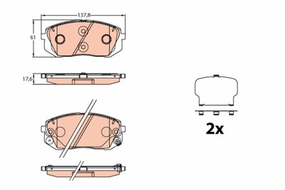 КОЛОДКИ ТОРМОЗНОЙ HYUNDAI I40 15- ПЕРЕД