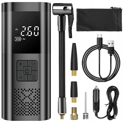 POMPKA ELEKTRYCZNA DO SAMOCHODU ROWERU POWERBANK KOMPRESOR BEZPRZEWODOWY