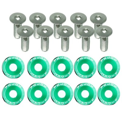 10Pcs M6 x 20 Headlights Bumpers Fender Washers Kit Bolt Screw Engin~16713 