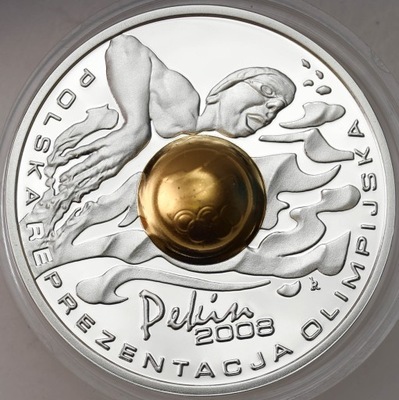 10 złotych 2008 Pekin kula – SREBRO