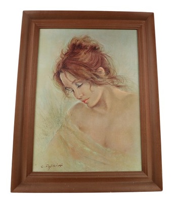 Reprodukcja Portrait d'une femme C.PARITI Portret pięknej kobiety PRL