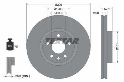 2X DISCO DE FRENADO FORD PARTE DELANTERA MONDEO 1,6-2,5 07-15 92196905  