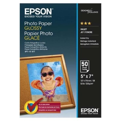 Epson Glossy Photo Paper, foto papier, połysk, biały, 13x18cm, 200 g/m2, 50