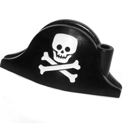 LEGO - 2528pb14, czapka, kapelusz kapitana piratów