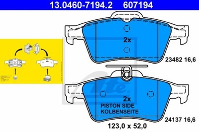 ATE 13.0460-7194.2 ZAPATAS DE FRENADO PARTE TRASERA RENAULT LAGUNA 01-  