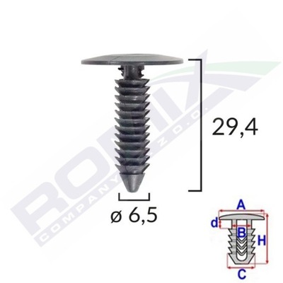 SPAUSTELIS APMUŠALŲ SMAIGELIS ROMIX B15543 1SZT 