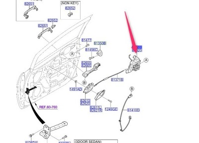 Замок дверь левый перед kia rio 2011-2014 фото №1