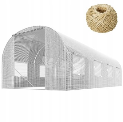 TUNEL FOLIOWY OGRODOWY Foliak Szklarnia 10 m² 4x2,5m Biały Stelaż Profil